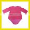 2016 Fashion Products Bros Pink Stripes Baby Rinne Embroidery Girl Long Sleeve Cotton Romper Onesie