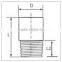 1/8 " Threaded NPT Round Head Plug Square To Round Pipe Fitting