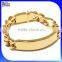 Custom Fashion Gold & Black Plated Heavy Wide Men Stainless Steel ID Bracelet Wholesale                        
                                                Quality Choice