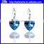 Women's Blue Heart Earring 925 Sterling Silver Blue Sapphire Stud Earrings