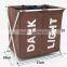600D Oxford cloth Portable and Folding Dirty Garment Laundry basket closed,3 compartments laundry hamper                        
                                                Quality Choice