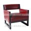 Laffi new design Red Color solid wood high quality Leather leisure Chair