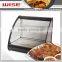 Top Quality User Friendly Black Mirror Steel Hot Food Display Warmers Kitchen Equipment