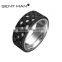 black titanium carbon frber band ring in Comfort Fit and Matte for men