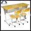 school furniture children double desk and chair for two person