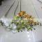 cheap plastic 7 heads two branches artificial orange orchid