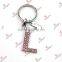 Pink Crystal V Letter Key Chain/Wholesale 26 Letters Keychain (KR15121418)