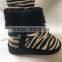 Shoes children 2016 wholesale indoor shoes zebra print slipper boots indoor slippers