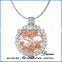 Cheap Wholesale Full Crystal Round Pendant Coin Necklace For Women