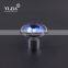 zinc alloy base light blue brushed satin nickel glass knob