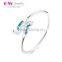 Solid Silver With Opal Stone Fashion Bangle Jewelry Type Bracelet