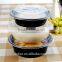 Disposable round plastic take away food container with lid