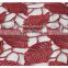 Fashion leaves design embroidered fabric red polyester embroidery guipure african cord lace fabric
