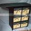 Home furniture clothes wood ironing table wooden ironing board in cabinet with multi wicker drawer