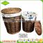 Wholesale storage basket customized wicker laundry basket with lids