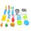 Mini kids pretend play food set funny plastic meat tray food toy in kitchen