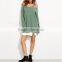 Sexy Knitted Pullover Sweater Women Long Sleeve Asymmetric Cold Shoulder Long Sweater