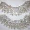 bridal Silver crystal broad payal ANKLETS pair feet bracelet