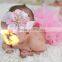 Little girl bloomer dress pink chiffon fabric with ribbon bowknot wholesale baby product