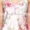 Sexy relaxed fit adjustable straps print women pajamas with lace trim