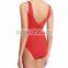 2016 Sexy Hot Women Red Zipper One piece Swimwear