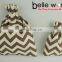 Customized size ripple printing gift fabric drawstring jute bag