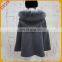 Unique latest design wholesale shawl for kids high quality cashmere baby cloak with real raccoon fur trim