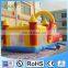 Yellow Blue Red Giant Inflatable Games Moonwalk Combo Bouncers With Slide And Climbing Wall