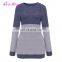 Fast Shipping Tie Cotton Blue Full Sleeve Women Long Winter Sweater