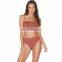 soft nylon fabric bikini high waisted swimwear for sexy mature women