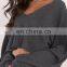 Hot Sale Wholesale Ladies Sexy Grey Attracted Choker Sweater For Women Top