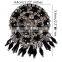Fashion Red Black Round Design Beaded Crystal Tassel Fringe Patches for Bag Clothes