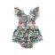 Toddler Floral Halter Bodysuit Ruffle Baby Girl Romper