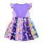 Kids Girls Cartoon Princess Dress Flutter Sleeve Dress Toddler Girls Boutique Milk Silk Unicorn Dress  Summer Clothes