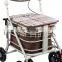 Wholesale alone foldable seat brake steel heavy duty shopping cart walker for elder