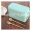 800Ml High Quality Lunch Box Double Layer Wheat Straw Bento Boxes Microwave Food Storage Container Lunchbox