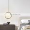 Circular LED Hanging Light Modern Black White Kitchen Pendant Lighting