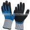 Double color nitirle sandy gloves en 388 nitrile anti cut gloves for handling glass