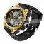 Sanda 6024 Functional Dual Display Men Watch LED Luminous Waterproof Electronic Watches 2021