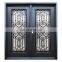 China factory custom design residential exterior security double metal wrought iron entry doors