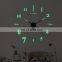 Wholesale Big Wall Clock Custom LOGO 3d Night Light DIY Luminous Watch Acrylic Non Ticking Wall Clocks Home Decor