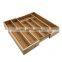 Natural Bamboo Kitchen Drawer Organizer Cutlery Tray Wood Flatware Silverware Tableware Organizer