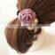 Women Fashion Style Big Rose Flower Pearl Rhinestone Hair Bands Elastic Hair Rope Ring Hair Accessories