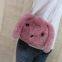 015Wholesale fashion plush cute rabbit shaped bag ladies single shoulder chain faux fur purse for women