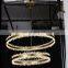 Double layer round luxury hotel hall duplex villa decorative ring crystal chandelier