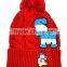 2015 Newest Letter SM Snowman Style Polar Fleece Inside Wool Knitted Baby Girl Winter Cap Quality Choice
