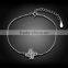 Flower shaped 100% silver circle chain bracelets for ladies