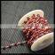 LFD-0016C ~ Wholesale Silver Plated Wire Wrapped Faceted Red Color Stone Chain Beaded Jewelry Finding