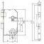 Door lock with cylinder in chrome plated color, toilet lock