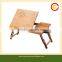 Bamboo Adjustable Folding Laptop Table on Bed with Drawer